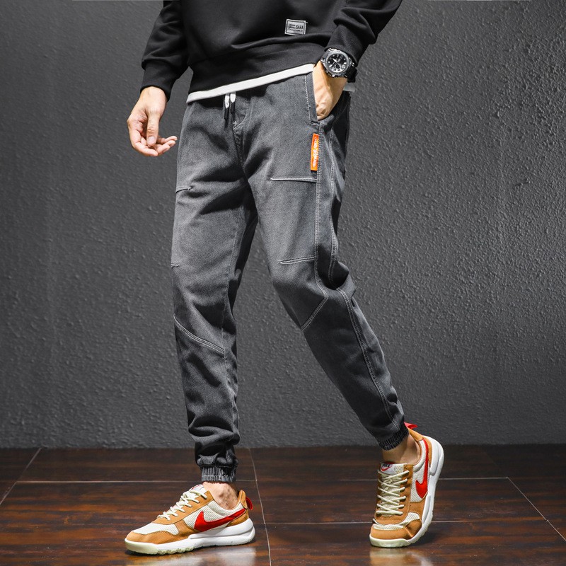 Y5802 - Quần jean jogger xuân thu ống rộng xu hướng mới