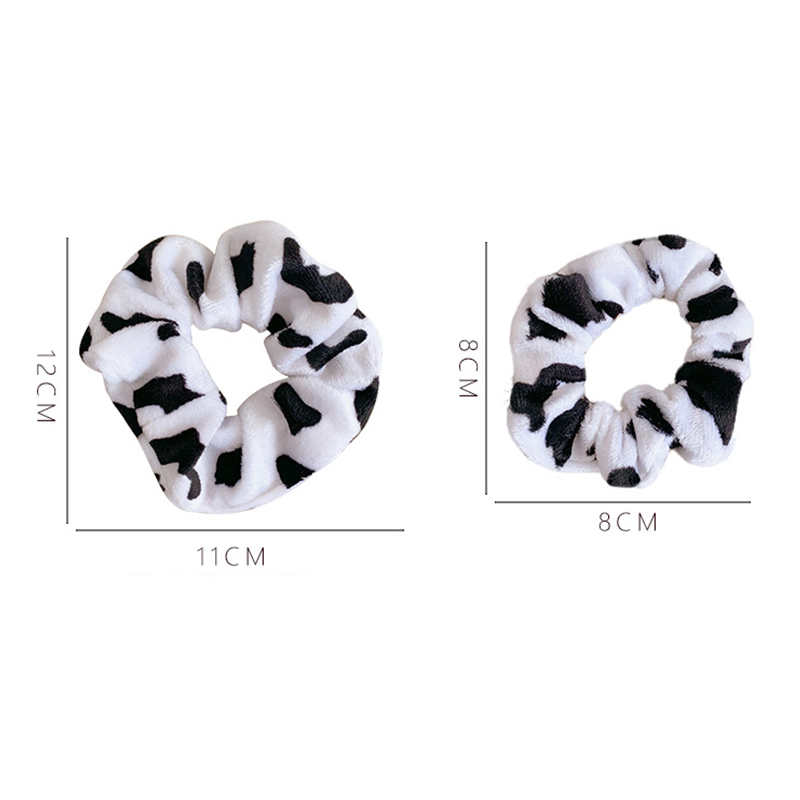 Dây Buộc Tóc Co Dãn Họa Tiết Da Bò Sữa