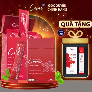 Nước uống collagen dâu tây Comi, giúp da trắng sáng mờ nám 1 hộp 10 gói mua 1 tặng 2