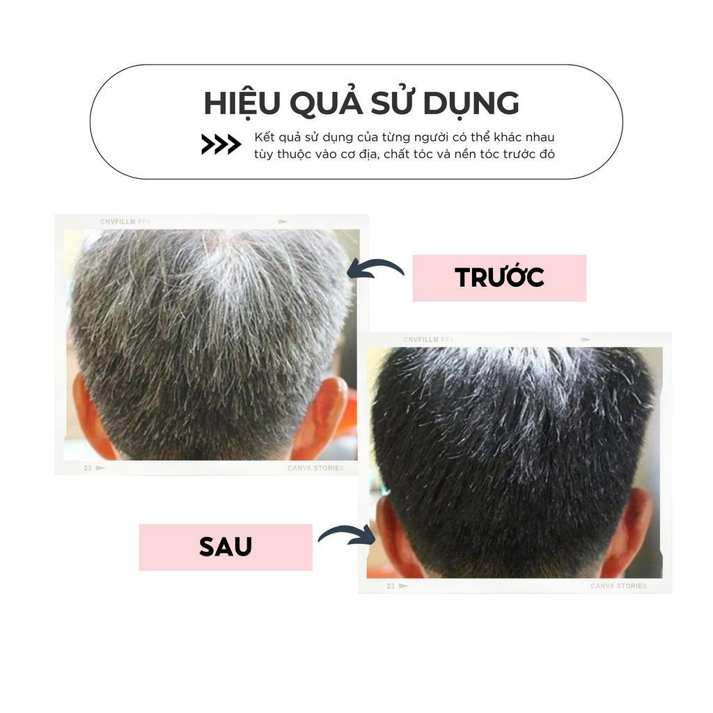 Dầu gội phủ bạc TOPCHARM gói 25ml, màu đen tự nhiên, an toàn da đầu, kích thích mọc tóc