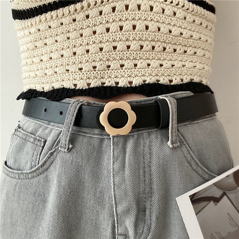 Thắt lưng mặt hình hoa dễ phối đồ thời trang đơn giản 19588