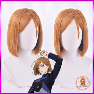[Có sẵn] Wig/tóc giả cosplay Nobara Kugisaki màu cam nâu Jujutsu Kaisen Chú Thuật Hồi Chiến