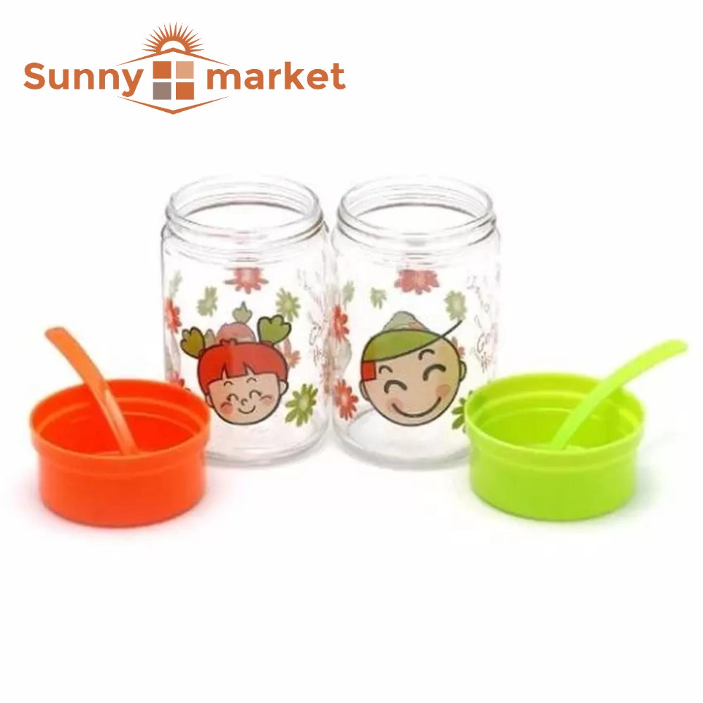 Bộ 2 lọ thủy tinh đựng gia vị cao cấp, hũ lọ đựng gia vị, thực phẩm khô kèm muỗng