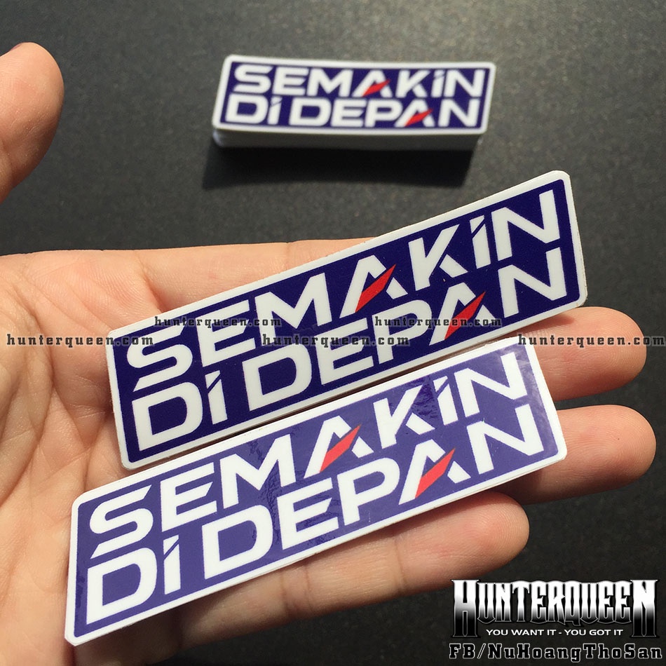 Cặp tem Semakin Di depan [8.4x2.2cm]. Decal sticker logo dán xe cao cấp chống nước
