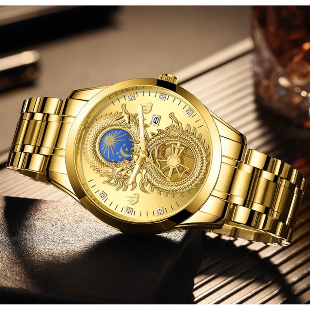 Đồng hồ nam fngeen chính hãng dây thép cao cấp mặt rồng đẹp