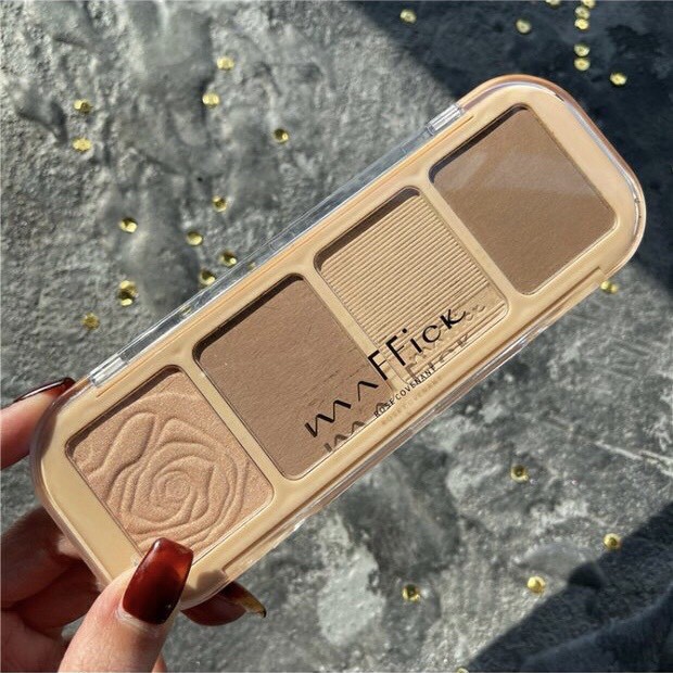 Bảng tạo khối 4 ô màu MAFFICK kèm highlight phấn má mỏng mịn tự nhiên Rose Covenat MAFI26 | BigBuy360 - bigbuy360.vn