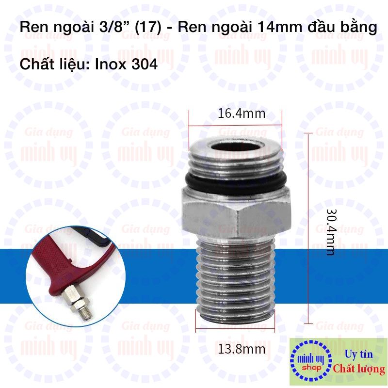 Chuôi sung xịt cao áp đủ loại thay thế cho loại sung có chuôi ren trong 3/8&quot;(17)