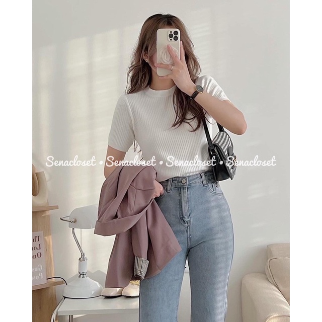 Áo len đũa basic cổ tròn quảng châu hot hit (Ảnh thật/Video)