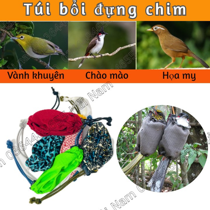 Túi bổi đựng chim chào mào , vành khuyên, họa my và nhiều loại chim cảnh
