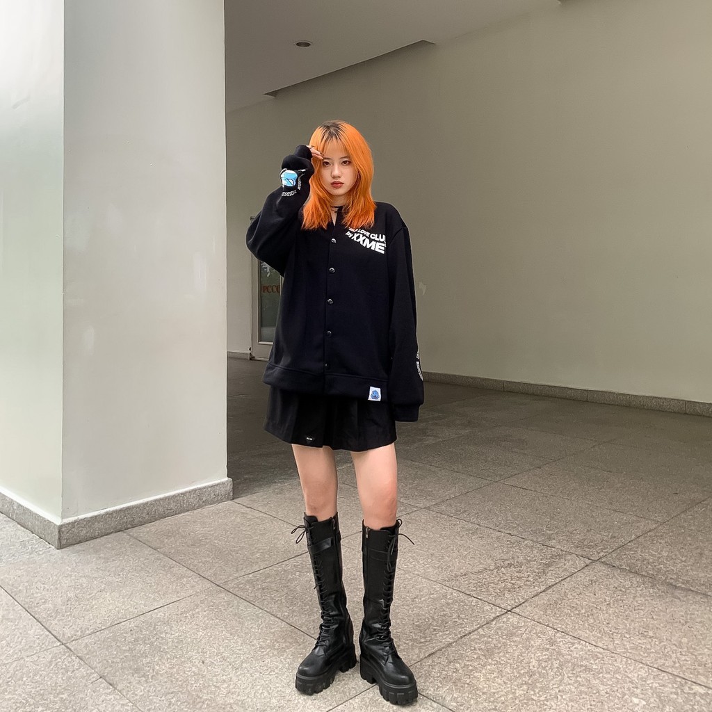 Áo khoác nỉ SLC Cardigan khủng long RAWR màu đen XXME | BigBuy360 - bigbuy360.vn