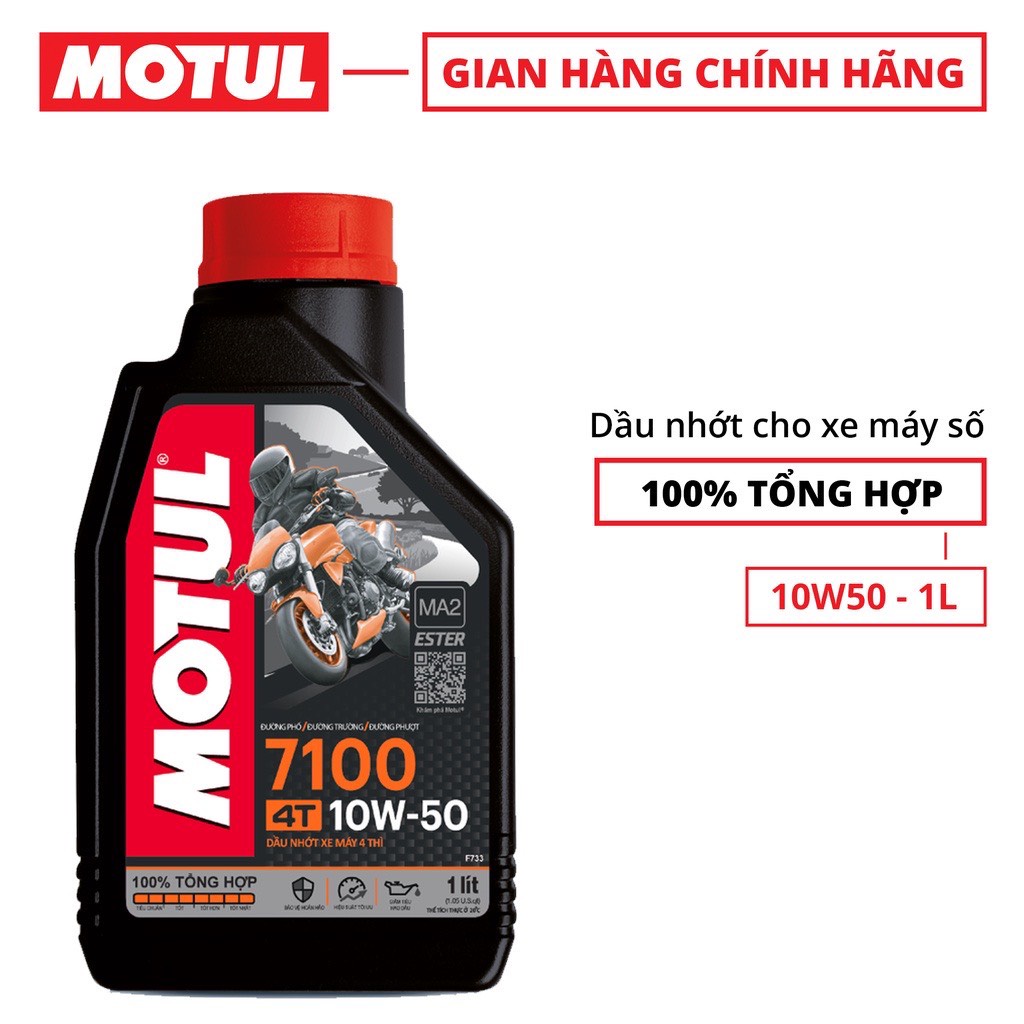 Nhớt Motul 7100 4T 10W50 MA2 1L Dung Tích 1000ml mẫu mới