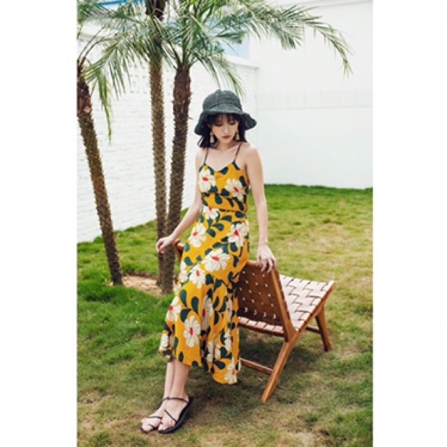 Đầm maxi 2 dây hở lưng màu xinh hottrend | BigBuy360 - bigbuy360.vn