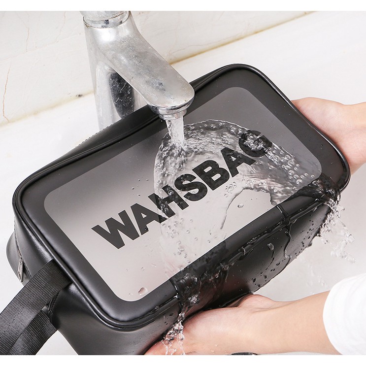 Túi đựng đồ trang điểm mỹ phẩm du lịch WASHBAG chất liệu PU TPU chống thấm