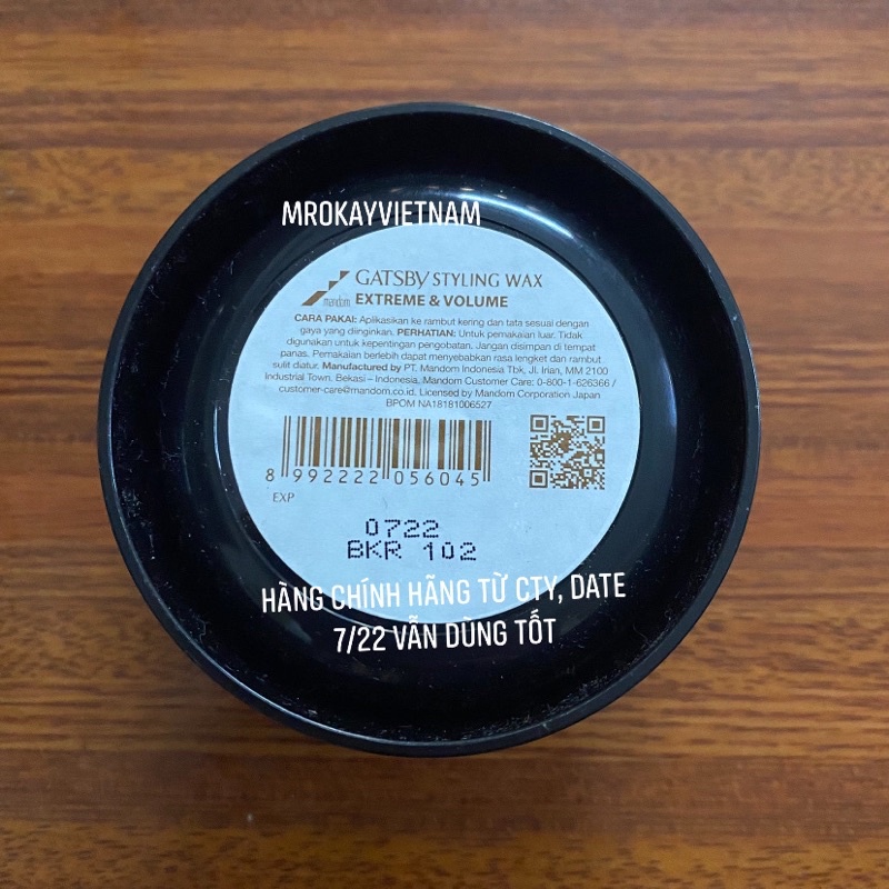 Wax vuốt tóc Gatsby 75g sáp độ cứng 10/10 chất keo dạng kem dễ dùng hàng công ty uy tín cao