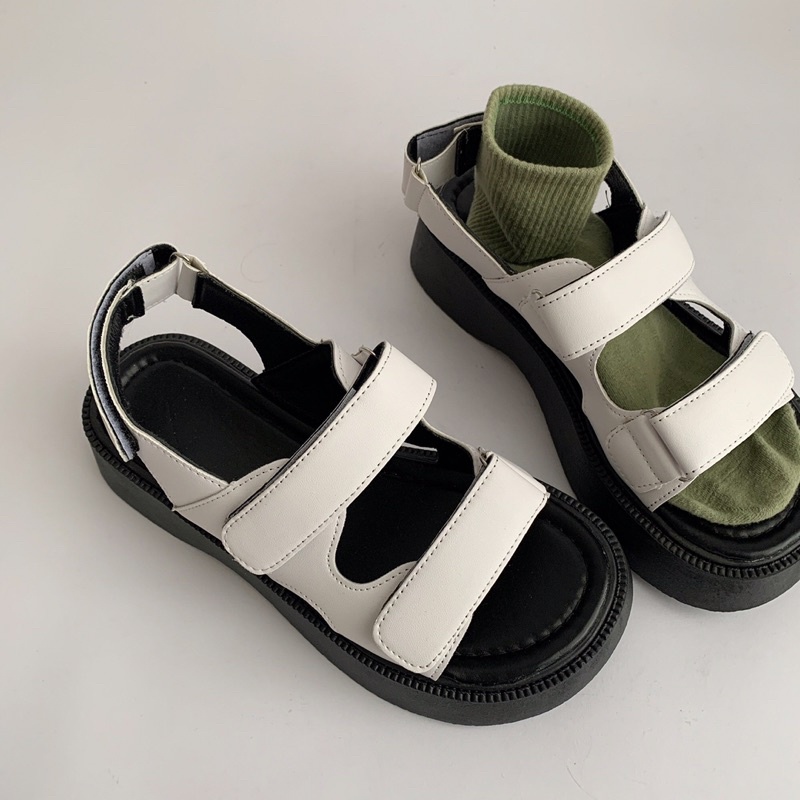 Dép Sandal Ulzzang LOẠI 1 - Giày quai hậu đi học hai quai đế cao có thể mang áo dài chuẩn hàng quảng châu