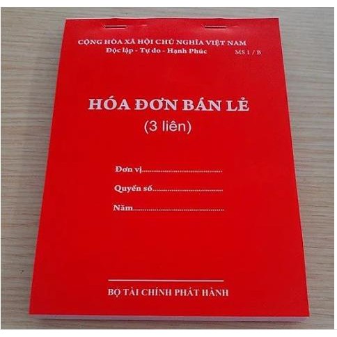 Hóa đơn bán lẻ A5 3 liên 100 tờ