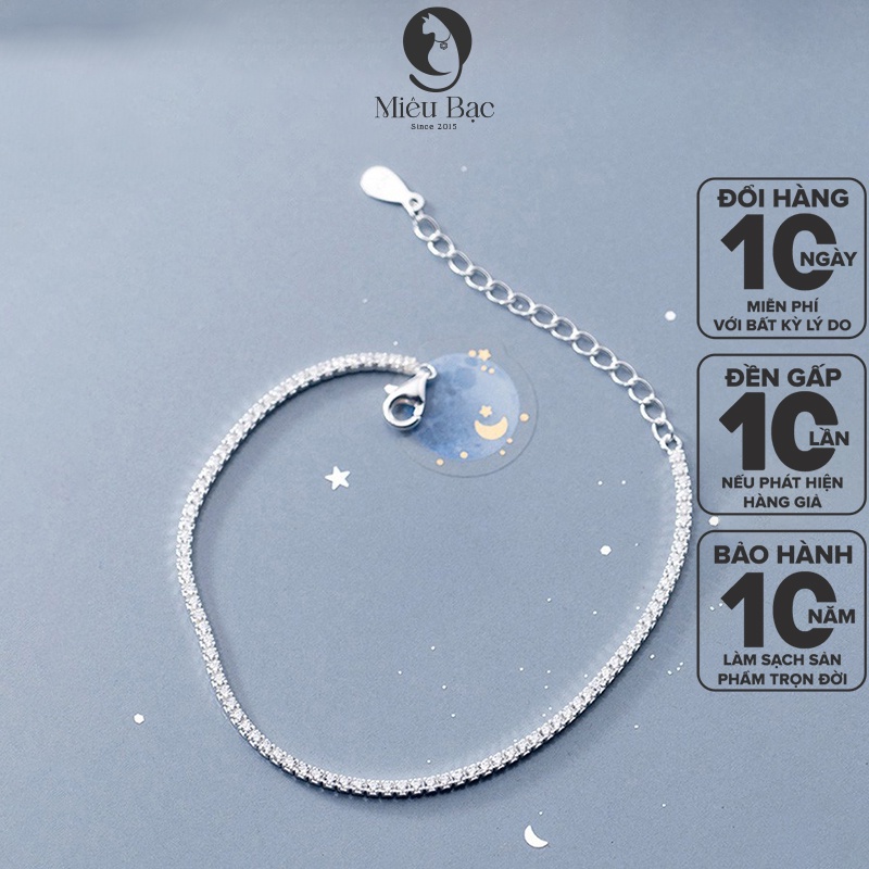 Lắc tay bạc nữ Twinker đính đá sang chảnh chất liệu bạc S925 thời trang phụ kiện trang sức nữ Miêu Bạc L400673