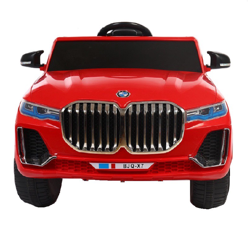 Ô tô xe điện đồ chơi BMW BJQ-X7 2 động cơ cho bé đạp ga vận động (Đỏ-Trắng-Cam)