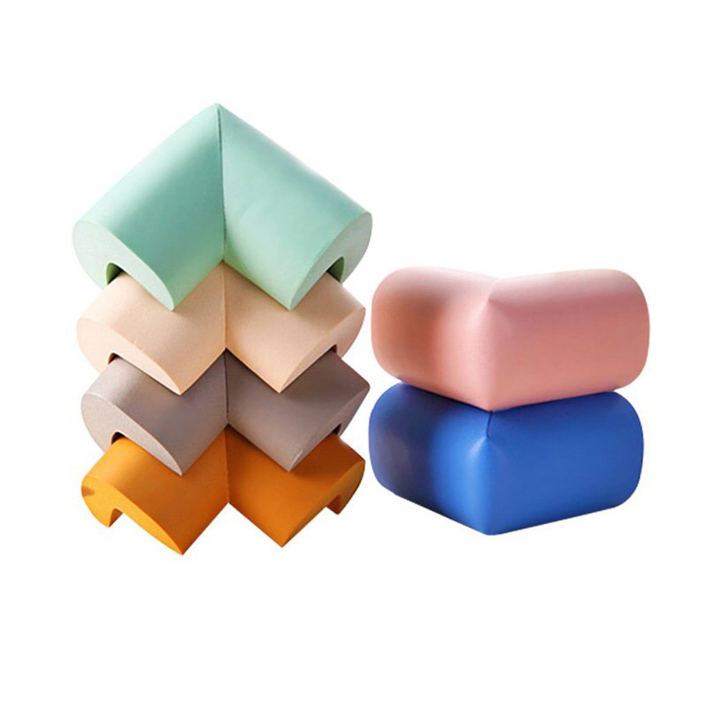 Set 4 Miếng Mút Xốp Bọc Cạnh Bàn Mềm Chặn Góc Bàn An Toàn Cho Bé Kèm Keo Dán