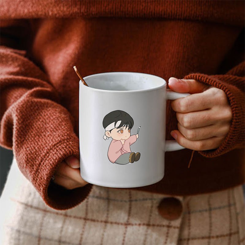 Cốc sứ trắng in hình Kaito Kid anime chibi dễ thương xinh xắn