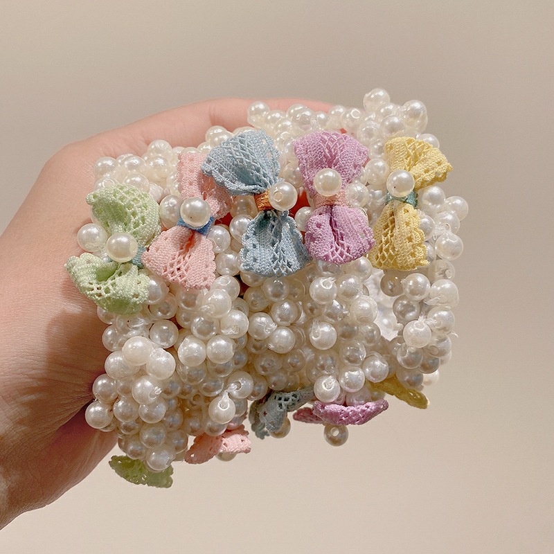 Dây Cột Tóc Cao Su Đính Ngọc Trai Thời Trang Cho Nữ