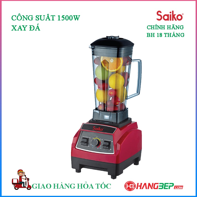 Máy xay sinh tố công nghiệp Saiko BLG-1500S - Bảo hành chính hãng 18 tháng