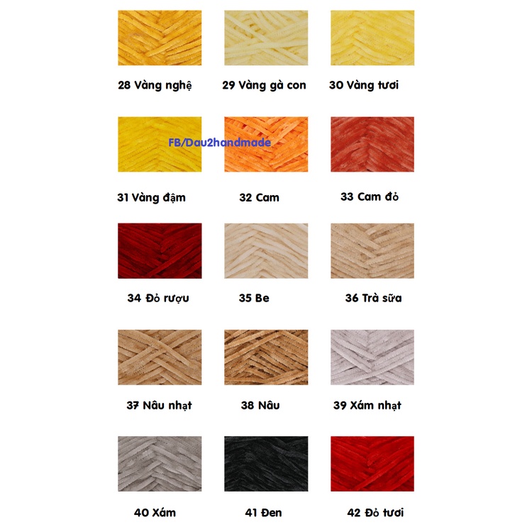 Len nhung 2mm mềm mịn chuyên móc thú bông