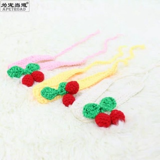 vòng cổ len cherry cho chó mèo