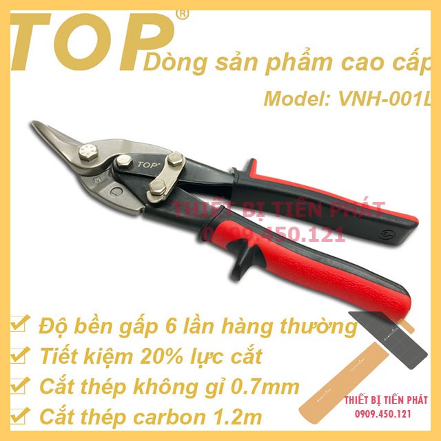 [CHÍNH HÃNG] KỀM, KÌM CẮT TÔN, KÉO CẮT TÔN CAO CẤP THÉP CR-MO 10&quot; 200MM CONG TRÁI, CONG PHẢI, THẲNG TOP GOLD