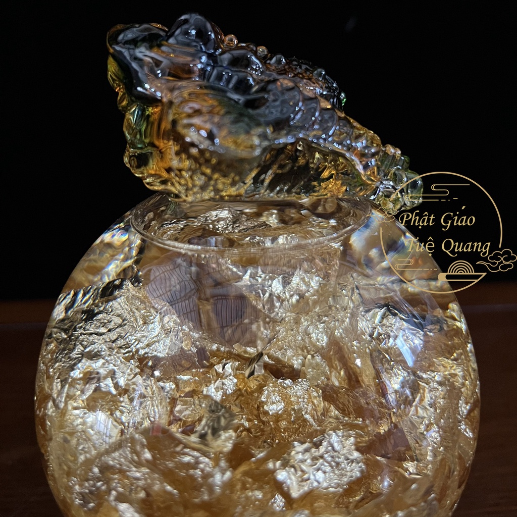 Cóc ( Thềm Thử) , Tỳ Hưu ngồi trên quả cầu vàng lá( Vật phẩm phong thủy tài lộc )- Phật giáo tuệ quang