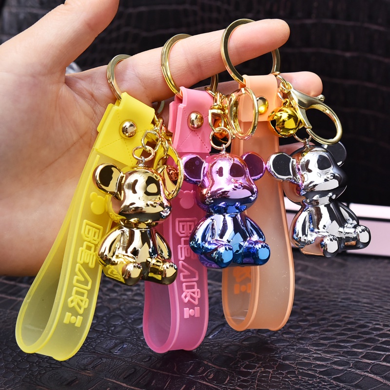 Móc khóa acrylic hình chú gấu xinh xắn nhiều màu sắc