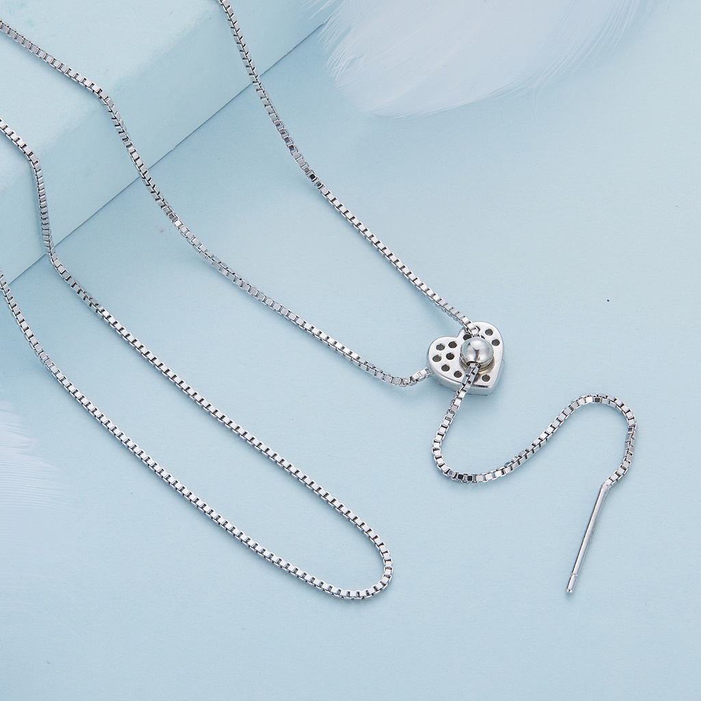 BAMOER Dây ChuyềN bạc 925 HìNh TráI Tim ThờI Trang