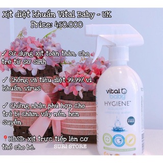 Xịt diệt khuẩn cho bé vital baby uk