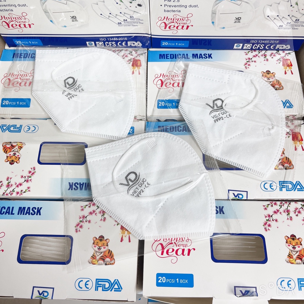20 cái Khẩu trang N95 Việt Đức 5 lớp không van lọc bui mịn 2.5PM - tân bình