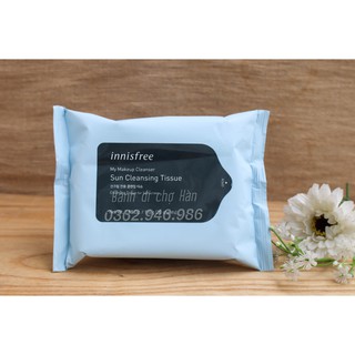 Khăn Ướt Làm Sạch Kem Chống Nắng Innisfree My Makeup Cleanser Sun Cleansing Tissue
