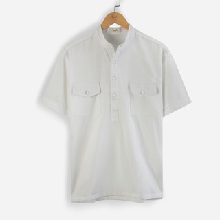 Áo cộc tay nam cổ tàu 2 túi ngực Thời Trang Vải Đũi (Linen) Cao Cấp R.Menswear