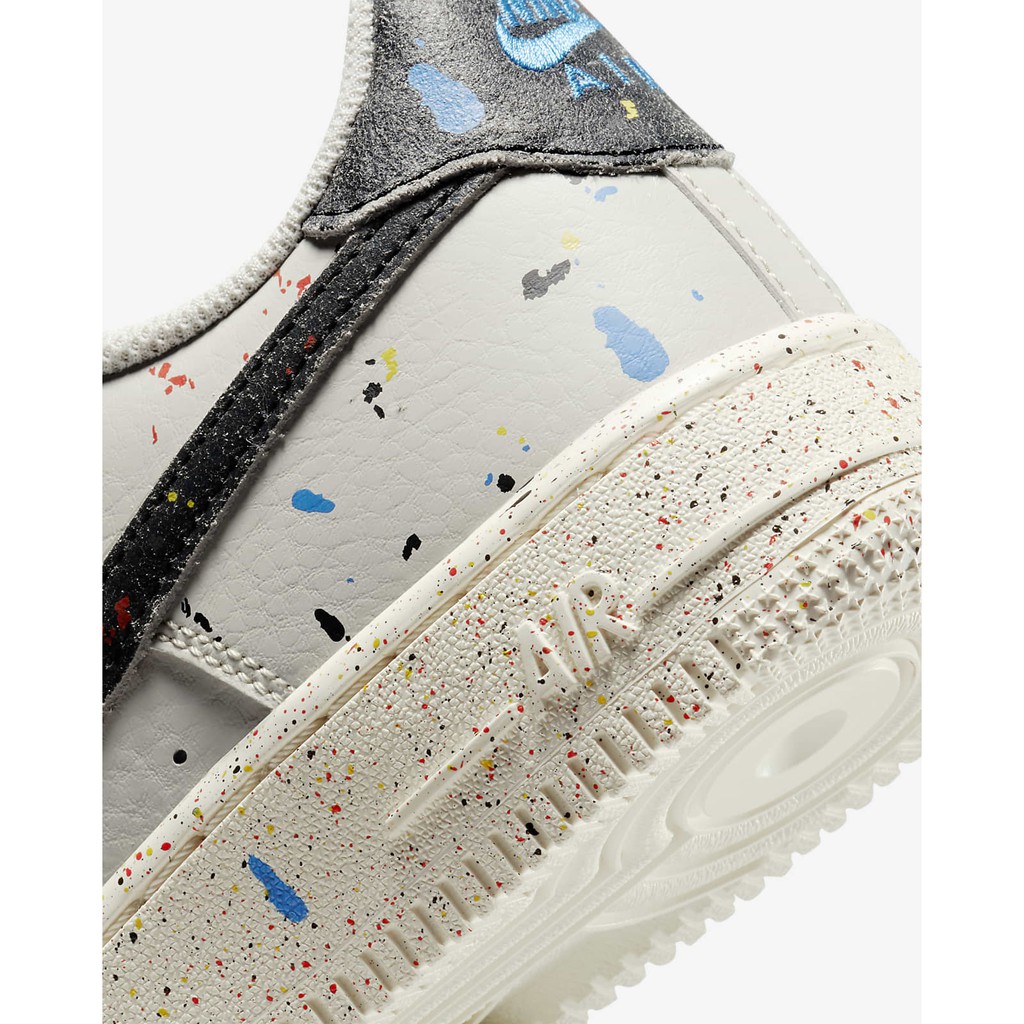 Giày Sneaker Air Force 1Hàng Chính Hãng Nike Air Force 1 LV8 3 Light Grey Paint Splatter [DJ2598 001] Simple Sneaker