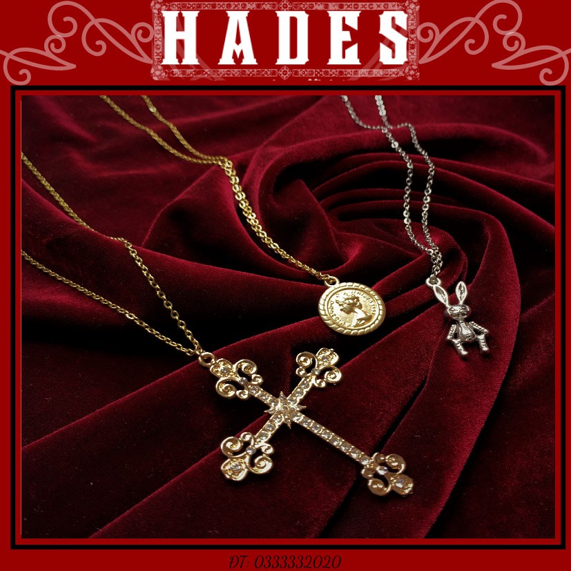 Dây chuyền mặt cây thánh giá titan - vòng cổ choker chữ thập thời trang gothic retro - Hades.js