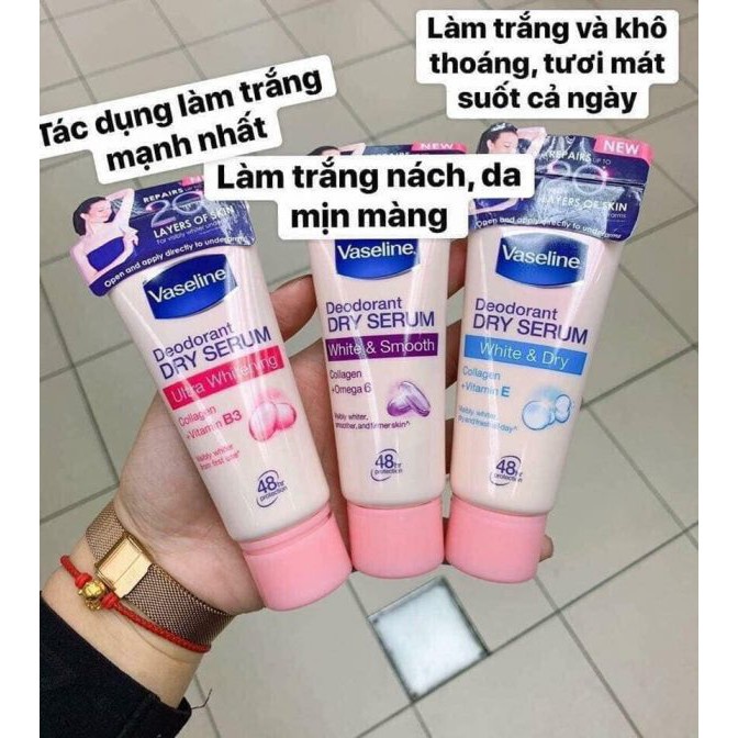 Kem khử mùi Vaseline tinh chất serum dưỡng da sáng mịn &amp; đều màu 50ml mua tại THAILAND