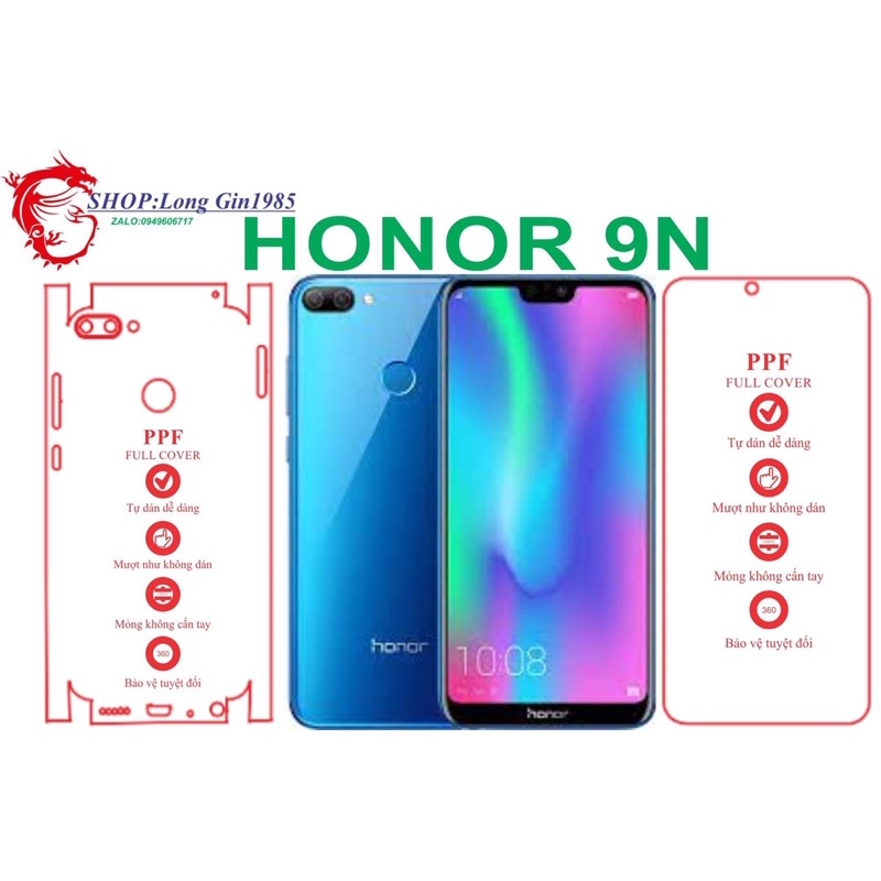 Honor 9N miếng dán trong Ppf mặt trước mặt sau chống va đập chống trầy xước tốt