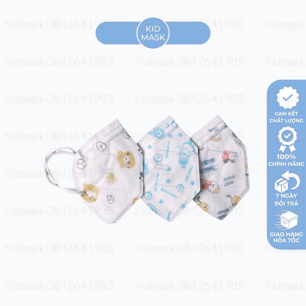 Khẩu trang 5D Trẻ Em  Khẩu Trang TM95 Kid Cho Bé Từ 5 Đến 12 Tuổi Mix Hình Kháng Khuẩn- Ngăn Bụi