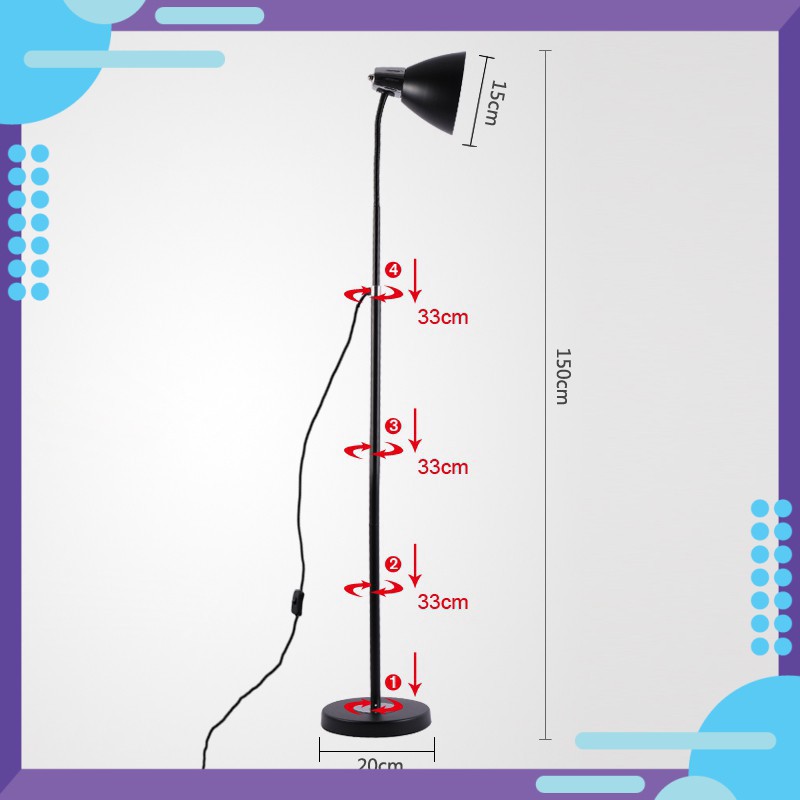 Đèn cây đứng Floor Lamp ML1401 mẫu Loe Art( Hàng Chất Lượng Cao )