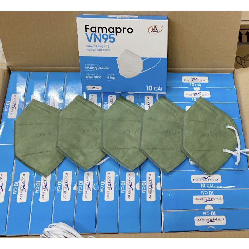 Hộp 10 cái khẩu trang y tế N95 FAMAPRO.Cty Nam Anh