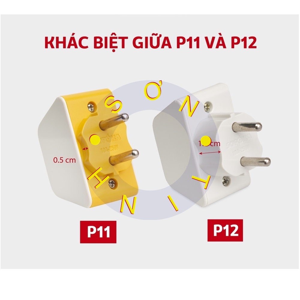 Phích cắm Chia Điện 1 Ra 3 Cửa SOPOKA P11 Chịu Tải 2200W