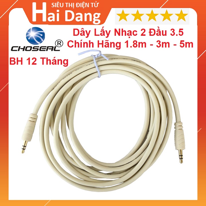 Dây Audio 2 Đầu 3.5, Jack Cao Cấp Chính Hãng Choseal, Chuyên Dùng Lấy Nhạc Cho Soundcard H9 - K10 - Micro C7 - Mic C11