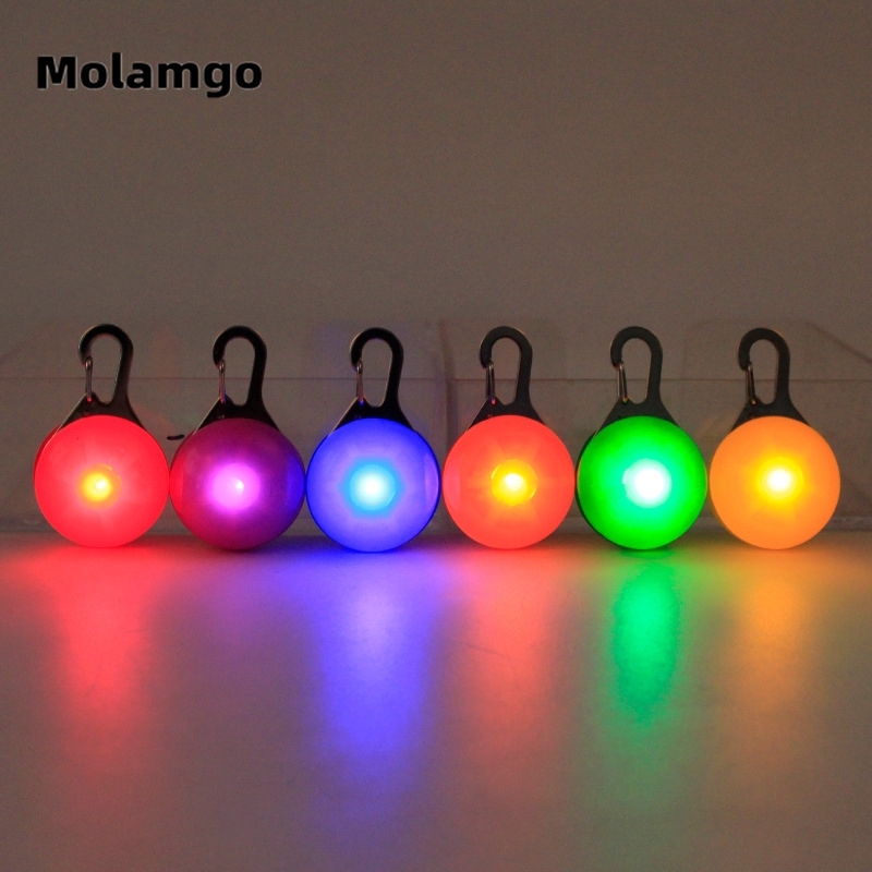MOLAMGO  Thẻ Tròn Gắn Đèn Led Cho Thú Cưng