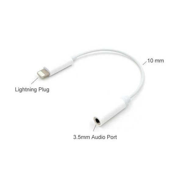 Cáp Adapter chuyển đổi từ đầu sạc Lightning iPhone sang Jack tai nghe 3.5mm cho iPhone 7/ 7Plus/8/8Plus/X/ XS/XR/XS Max