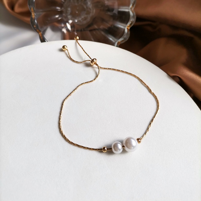 Vòng tay ngọc trai nhân tạo sợi mảnh kiểu dáng tin tế nữ tính - Mely D102