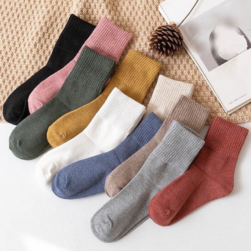 Tất cổ cao nam nữ vớ cổ cao len nhám kháng khuẩn thời trang hàn quốc giá rẻ MRSOCKS VC025