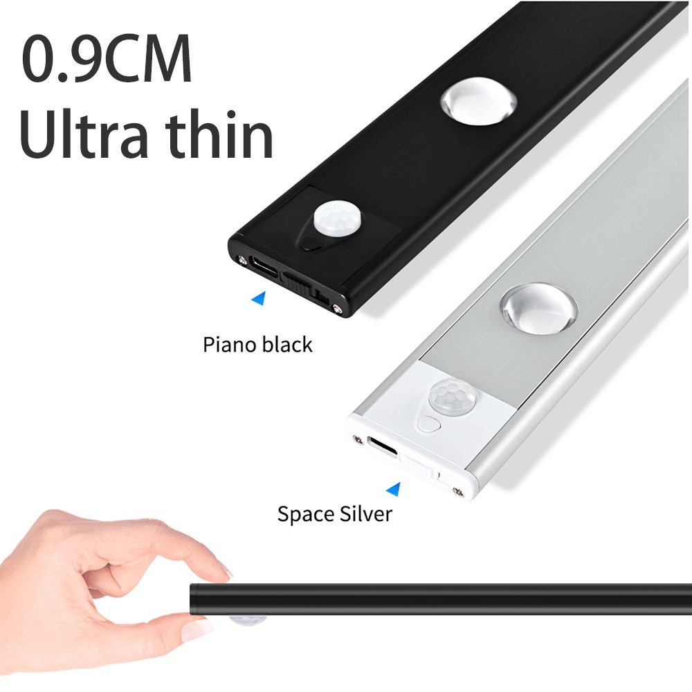 Đèn LED USB Không Dây Siêu Mỏng Có Nam Châm Gắn Tủ Chén / Tủ Quần Áo